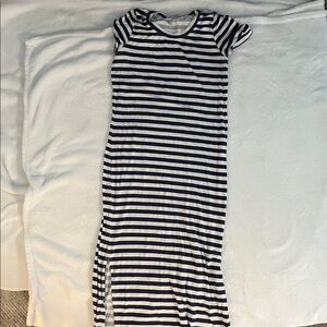 Striped Short Sleeve Maxi Dress